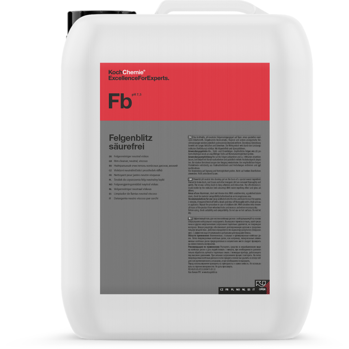 KOCH CHEMIE FB 5L - Gel de limpeza férrico para jantes