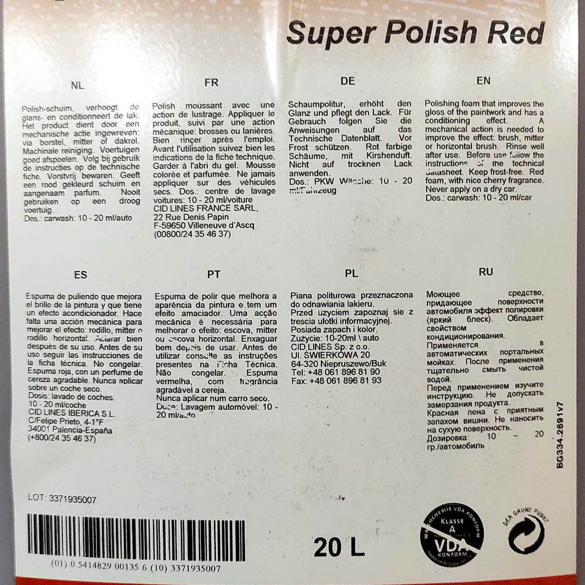 KENOTEK SUPER POLISH 20L - RED