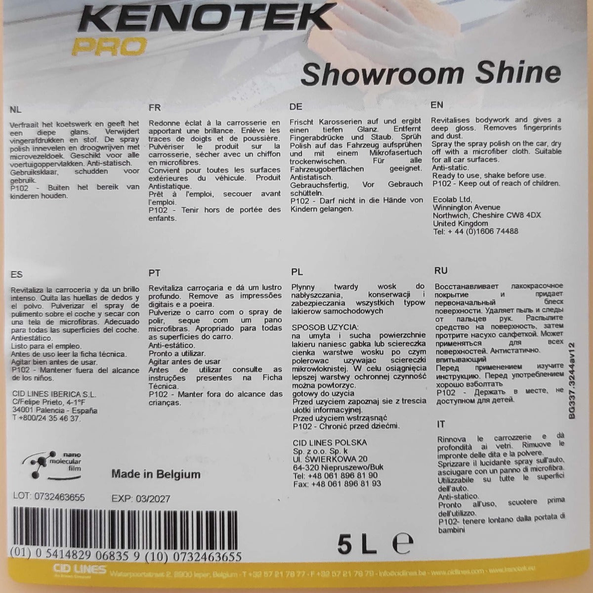 KENOTEK SHOWROOM SHINE 5L