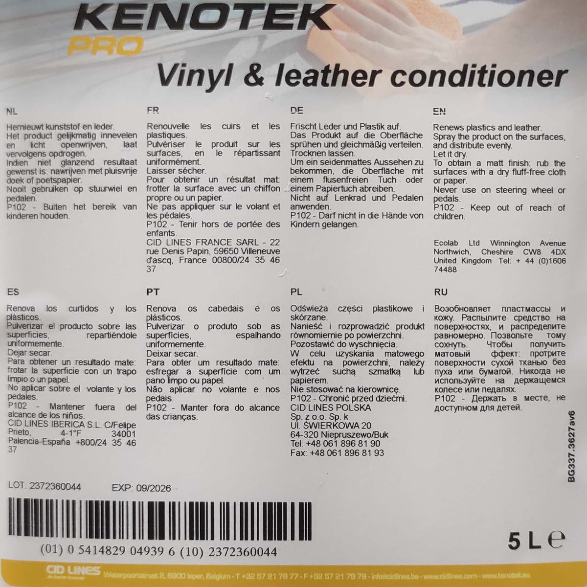 KENOTEK VINYL & LEATHER CONDITIONER 5L