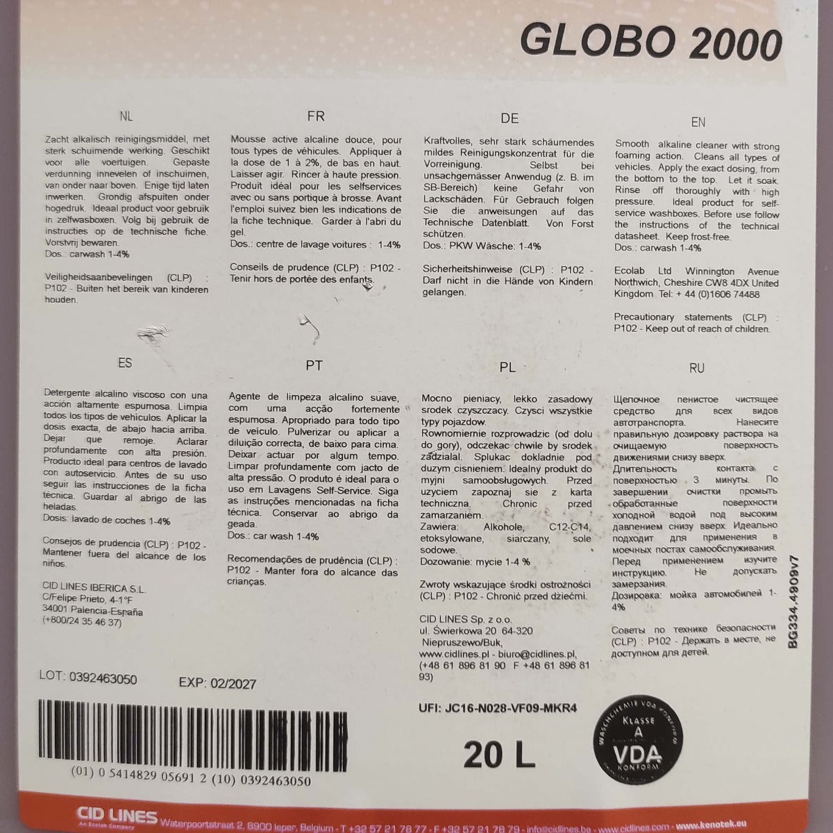 KENOTEK GLOBO 2000 20L